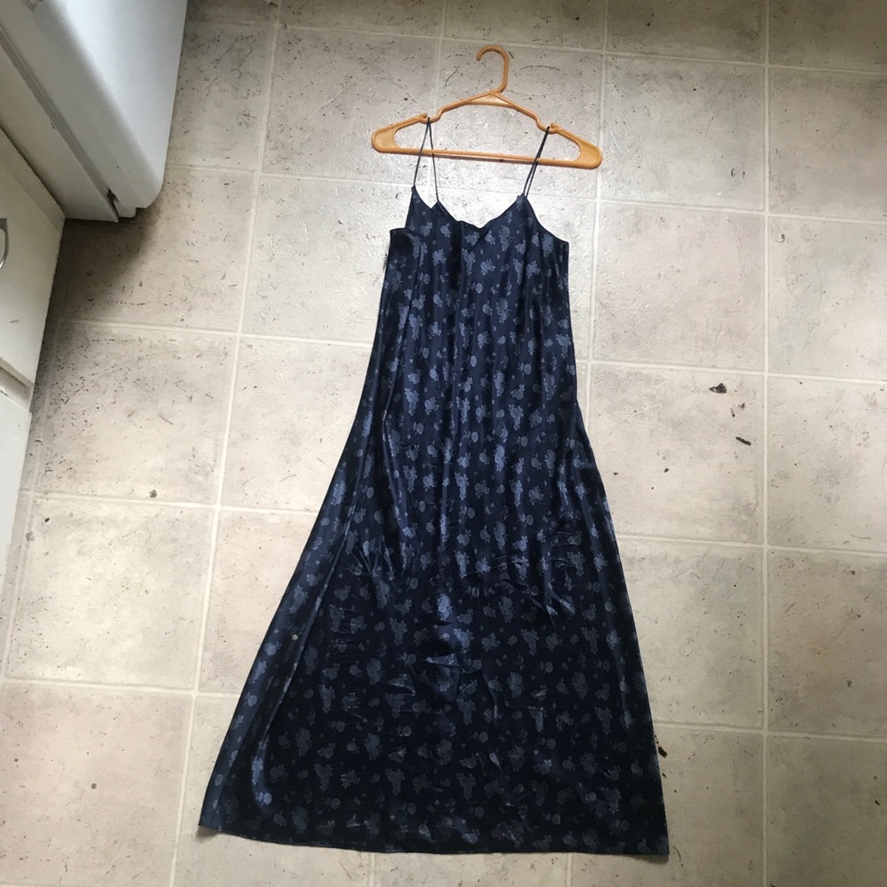 VINCE. (NWT) Dark blue silk maxi dress